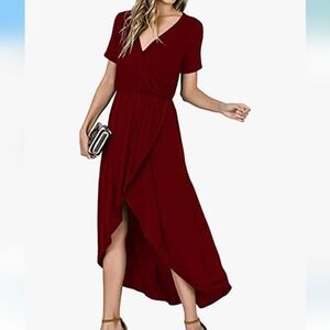 Elegant Burgundy Wrap Dress